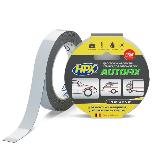 AVTOFIX MSE - 19мм x 5м - автомобільна двостороння клейка стрічка