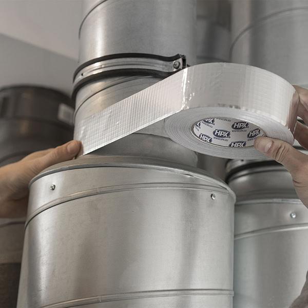 HPX AL 120°С 30мкм - 50мм x 50м - високотемпературна алюмінієва клейка стрічка (алюмінієвий скотч)