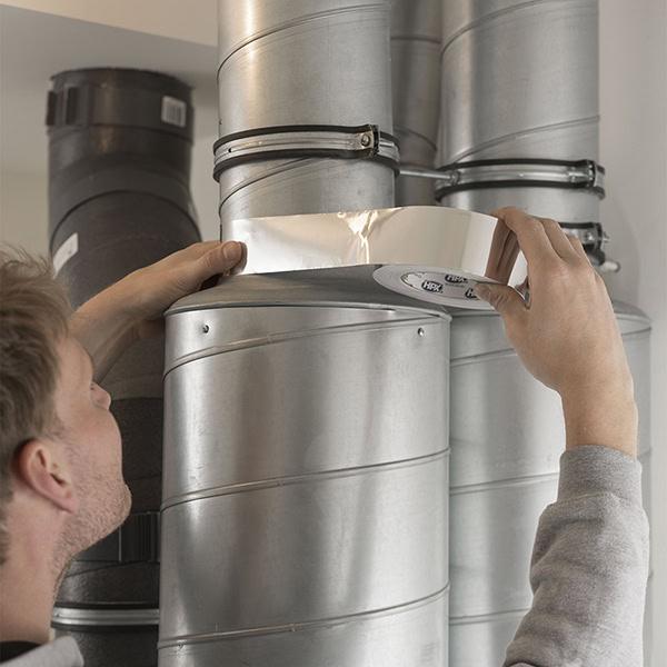 HPX AL 120°С 30мкм - 75мм x 50м - високотемпературна алюмінієва клейка стрічка (алюмінієвий скотч)