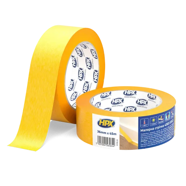 HPX 4360 GOLD - 36мм x 45м - малярська стрічка  для зовнішнього застосування та чітких контурів