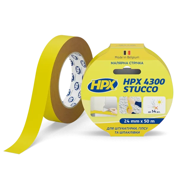 HPX 4300 STUCCO 4300 - 24мм х 50м - малярна стрічка для гіпсу, шпаклівки та штукатурки