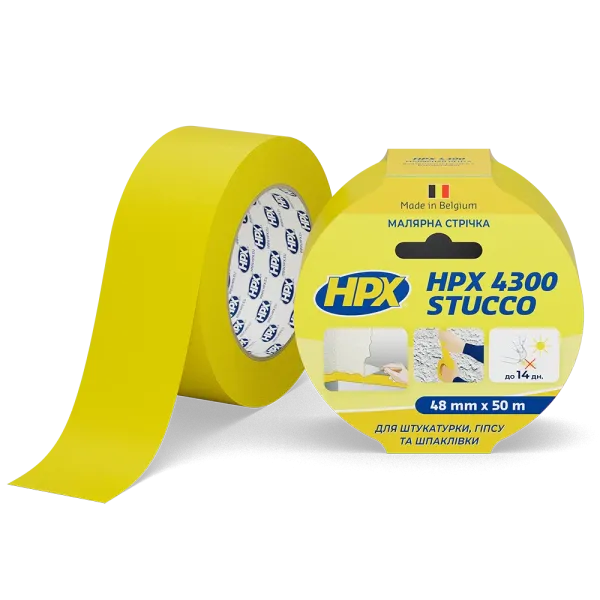 HPX 4300 STUCCO 4300 - 48мм х 50м - малярна стрічка для гіпсу, шпаклівки та штукатурки