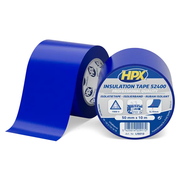 HPX 52400 - 50мм x 10м х 0,19мм, синя бандажна ізострічка