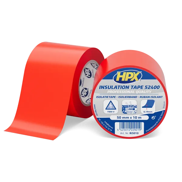 HPX 52400 - 50мм x 10м х 0,19мм, червона бандажна ізострічка