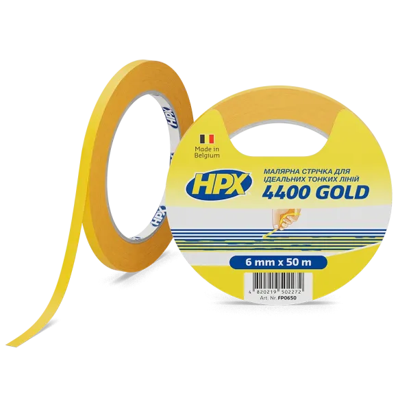 HPX 4400 GOLD - 6мм x 50м - малярська стрічка  для ідеально тонких ліній