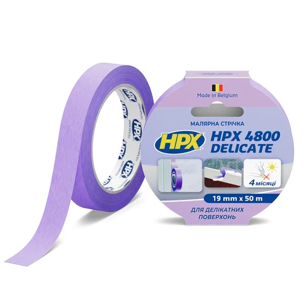 HPX 4800 - 19мм х 50м - малярська стрічка  для делікатних поверхонь та чітких контурів
