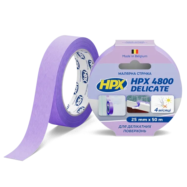 HPX 4800 - 24мм х 50м - малярська стрічка  для делікатних поверхонь та чітких контурів