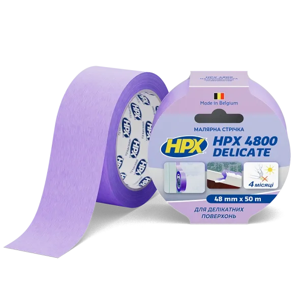 HPX 4800 - 50мм х 50м - малярська стрічка  для делікатних поверхонь та чітких контурів