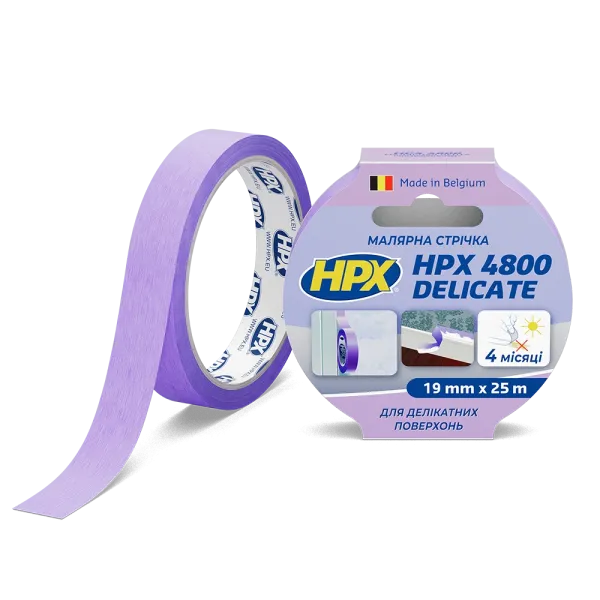 HPX 4800 - 19мм х 25м - малярська стрічка  для делікатних поверхонь та чітких контурів