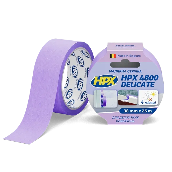 HPX 4800 - 38мм х 25м - малярська стрічка  для делікатних поверхонь та чітких контурів