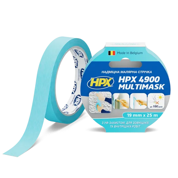 HPX 4900 MULTIMASK - 19мм х 25м - надміцна малярська стрічка з УФ захистом
