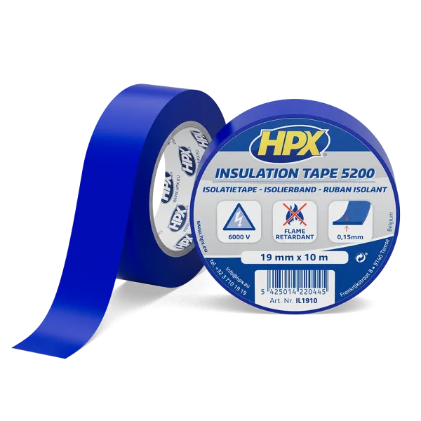 HPX 5200 - 19мм x 10м, синя - професійна ізоляційна стрічка