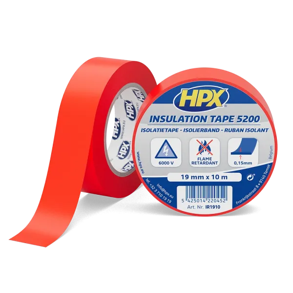 HPX 5200 - 19мм x 10м, червона - професійна ізоляційна стрічка