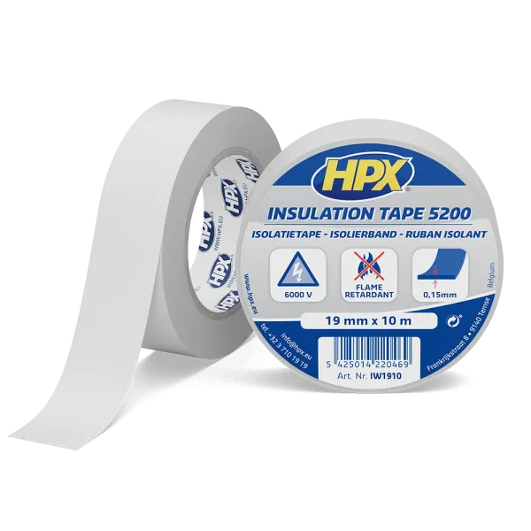 HPX 5200 - 19мм x 10м, біла - професійна ізоляційна стрічка