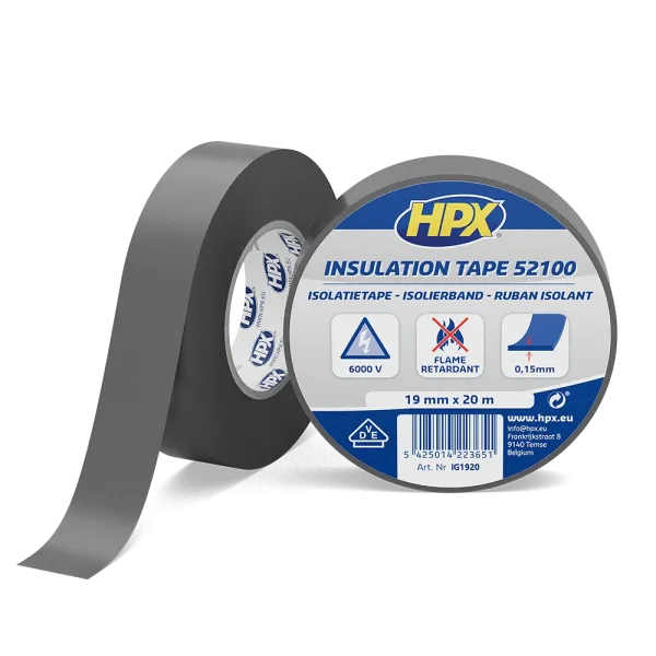 HPX 52100 - 19мм x 20м, сіра, VDE-стандарт - автомобільна ізоляційна стрічка