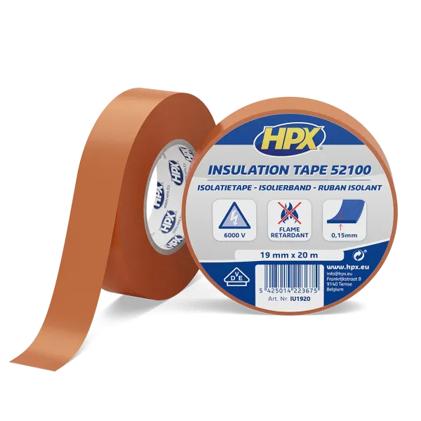 HPX 52100 - 19мм x 20м, коричнева, VDE-стандарт - автомобільна ізоляційна стрічка
