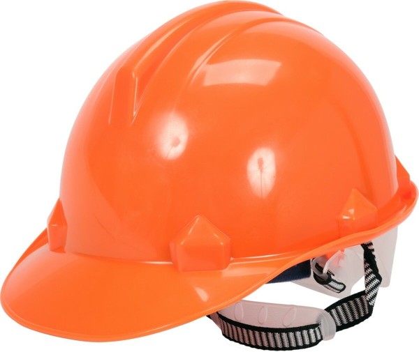 Каска для захисту голови VOREL оранжева з матеріалу HDPE [30/120]