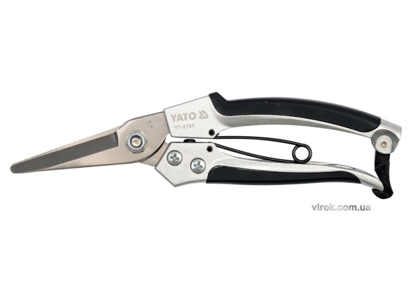 Сікатор YATO : Нержавіюча сталь, алюміній, L= 200 мм, лезо M= 55 мм [12/60]