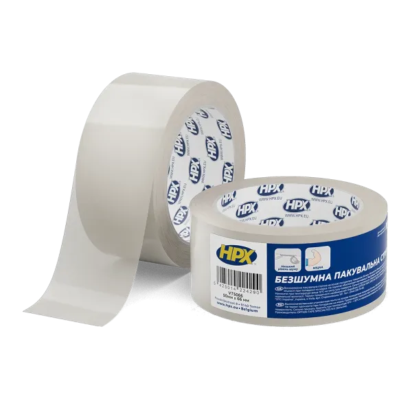 "Безшумна"- 50мм х 66м, прозора, пакувальна клейка стрічка HPX