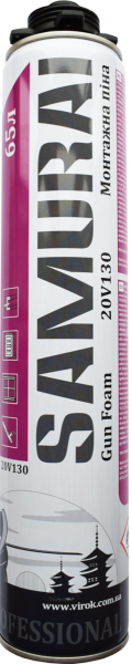 Піна пістолетна SAMURAI Premium Gun Foam 65, 805ml UKR ,930г