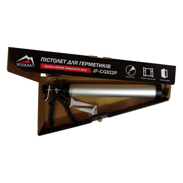 Пістолет для герметика ручний 600мл,закритого типу, зусилля 300кг, товщ. корпусу 1,8мм