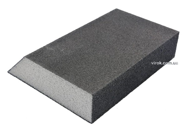 Губка шліфувальна трапецевидна VOREL : Р100, 125х 90х65 мм, h= 25 мм 4-стороння [100]