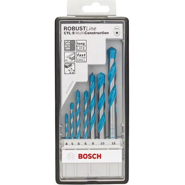 Набір свердел Bosch CYL-9, 7 шт, 4,0/5,0/6,0/6,0/8,0/10,0/12,0
