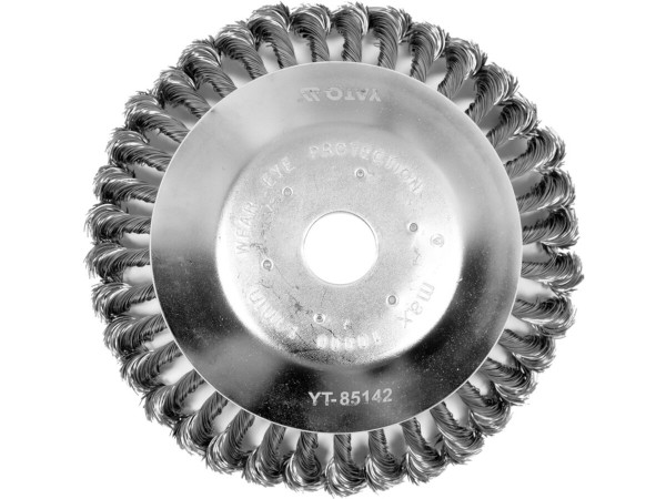 Щітка - крацовка дискова з плетеного дроту YATO Ø= 200/ 25,4 мм до газоно-коси [20]