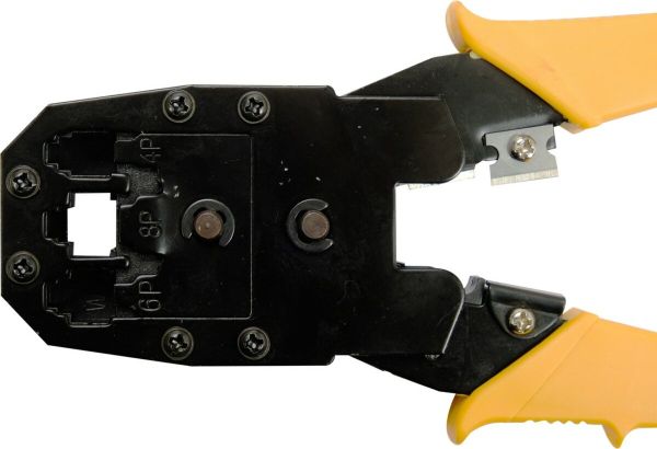 Кліщі для затискання телефонних і мережевих штепселів VOREL: L= 195 мм, RJ45 RJ10 RJ11 [10/50]