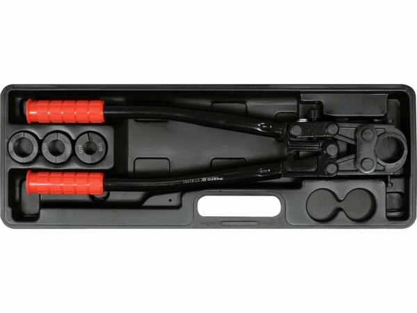 Прес-кліщі для труб PEX-AL.-PEX і PERT YATO; l= 42 см, розвід губ- 25 мм. з насадк U-тип 16/20/26 мм