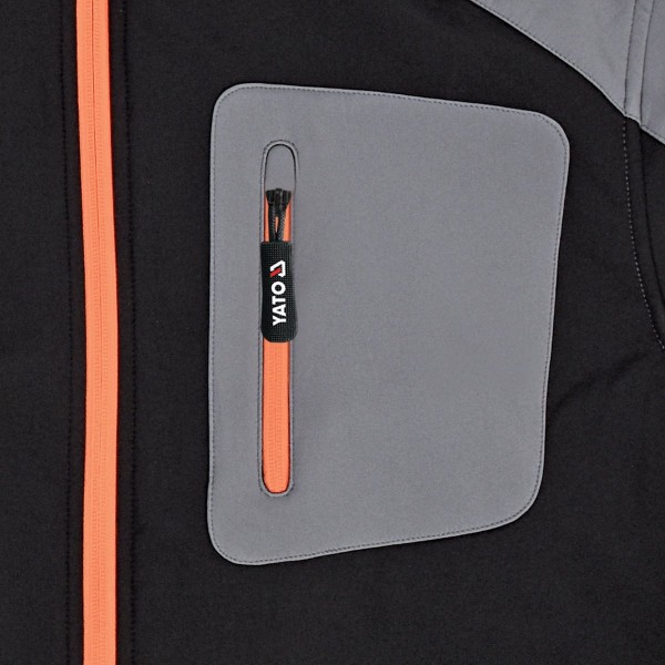 Куртка робоча SOFTSHELL YATO розмір S, чорно-сіра, 3 кишені, 96% поліестер і 4% спандекс [10]