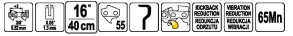 Ланцюг для пили YATO l= 16