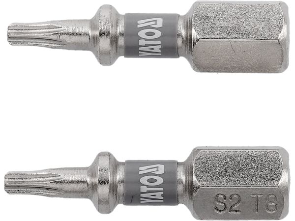 Насадка викруткова YATO TORX T8 х 25мм. HEX 1/4", покрита нікелем, 2шт.[10]
