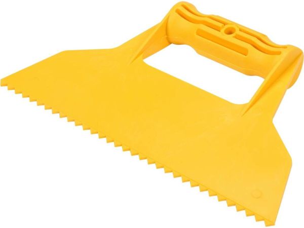 Шпатель для сумішей і клеїв VOREL : L= 225 мм  пластиковий, з 3-кутними зубами- 7х7 мм [50]