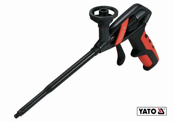 Пістолет для нанесення монтажної піни YATO: алюмінієвий корпус, швидка регуляція подачі піни[20/240]