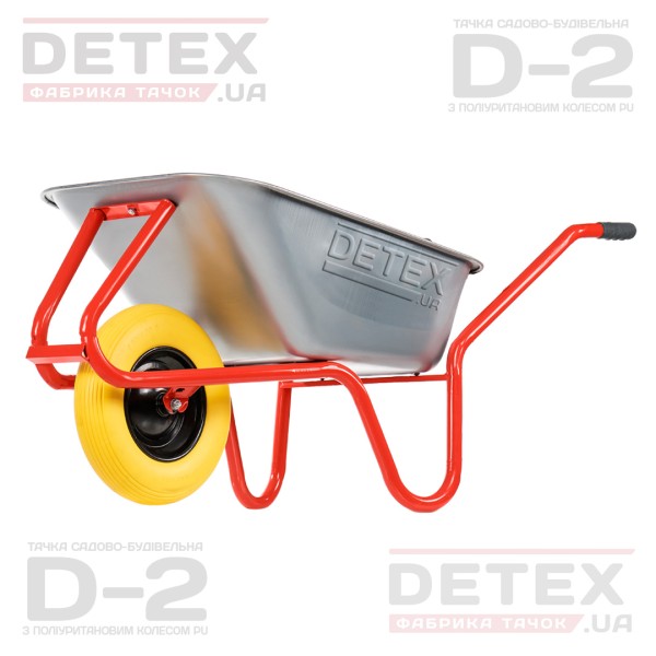 Тачка будівельна 1-но колісна 160кг/85л оцинкована поліуретанове колесо (зібрана)