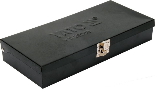 Викрутка реверсивна ударна YATO L= 168 мм, з викрутковими насадками і головками, 32 елем. в футлярі