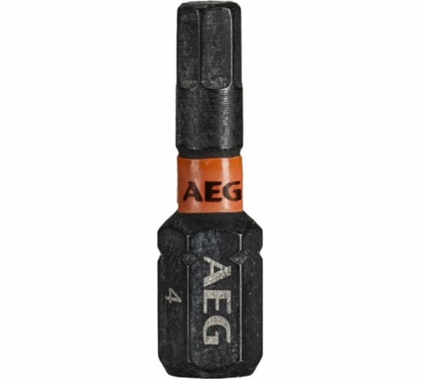 Насадки викруткові ударостійкі AEG: HEX 4, l= 25 мм, 3 шт.