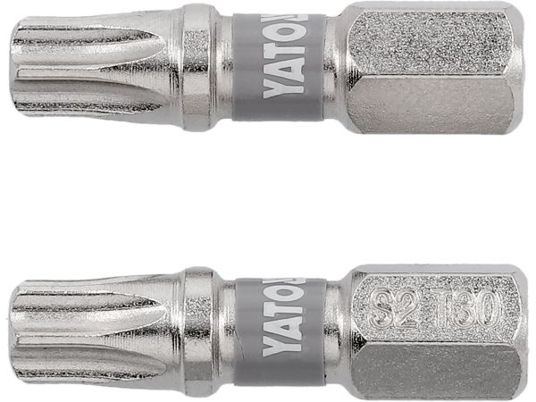 Насадка викруткова YATO TORX T30 х 25 мм. HEX 1/4", покрита нікелем, 2 шт.[10]