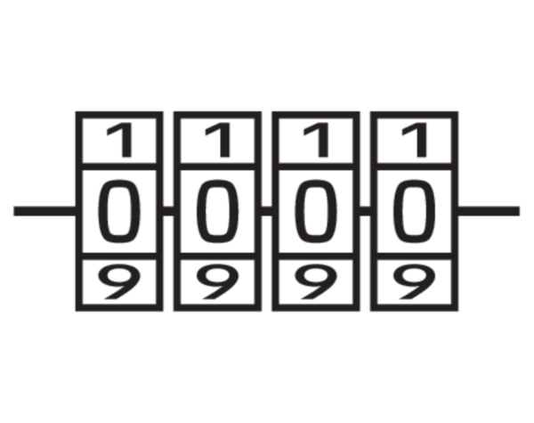 Замок навісний з кодовим замиканням VOREL: латунний корпус- 50х 13.9х46 мм, сталев дуга- 34х32х 6 мм