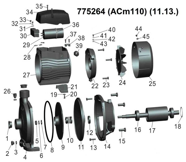 Насос відцентровий 1.1кВт Hmax 40м Qmax 120л/хв LEO 3.0 ACm110 (775264)