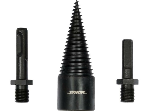 Свердло конічне для розколювання дерева VOREL, Ø=32 мм h= 90 мм з 2 шпинделями (SDS+ і 3-кутний) [5]