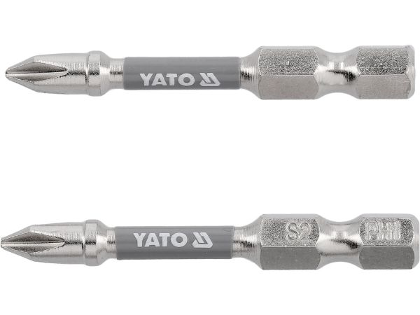 Насадка викруткова YATO PH1 х 50мм. HEX 1/4", покрита нікелем, 2шт.[10]