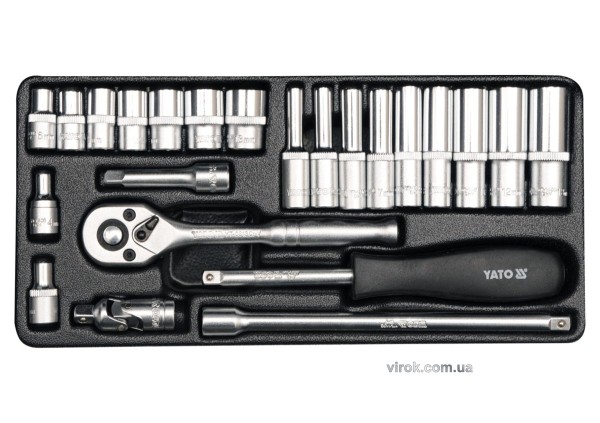 Набір головок торцевих YATO : квадрат 1/4