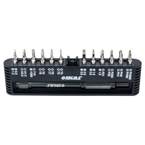 Викрутка + біти 1/4" 24шт CrV для мобільних телефонів (пласт кейс) SIGMA (4003251)