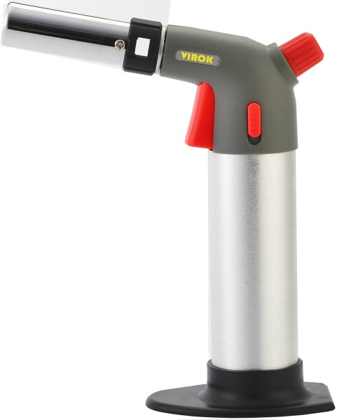 Пальник газовий VIROK з балоном, п'єзо запал, керамічне сопло, блокувальна кнопка