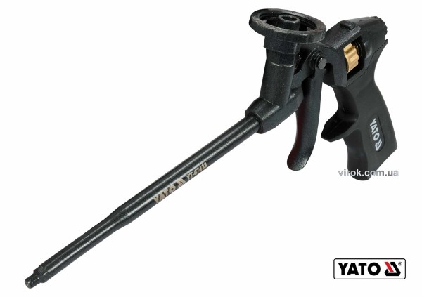 Пістолет для нанесення монтажної піни YATO : алюміній + латунь, пластикова ручка [20]