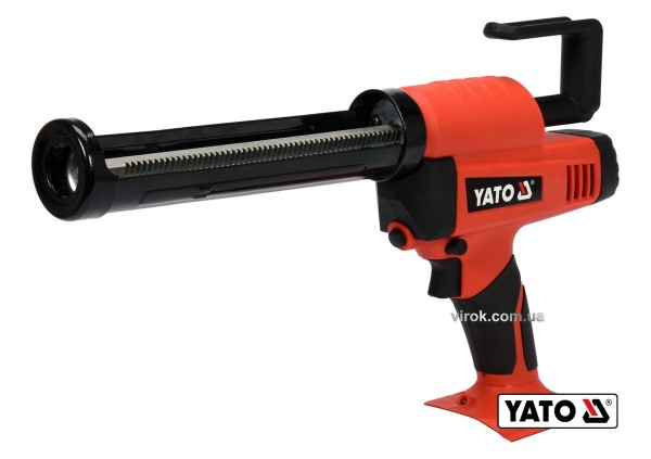 Пістолет для клеїв і герметиків акумул.YATO: Li-Ion 18В,для тюбів l=225мм,0.5-8мм/с(БЕЗ АКУМУЛЯТОРА)