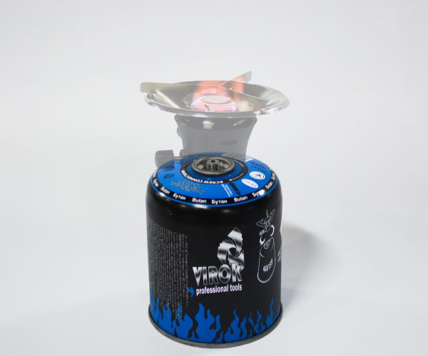 Балон газовий 1-разовий VIROK з різьбою (7/16) 450g/900ml. для плит/кемпінгу (EN417) [12]
