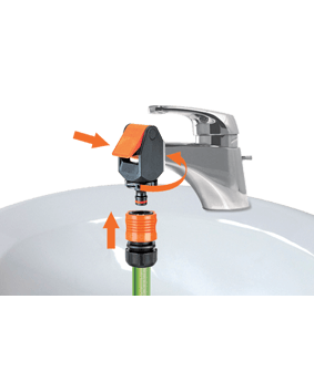 Насадка на кран з затискачем вихід 3/4